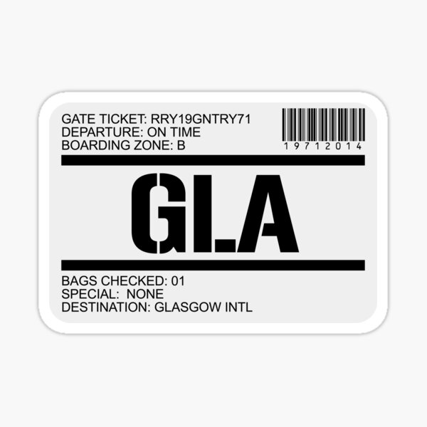 Item preview, Glasgow Scotland airport destination stamp designed and sold by GentryRacing.
