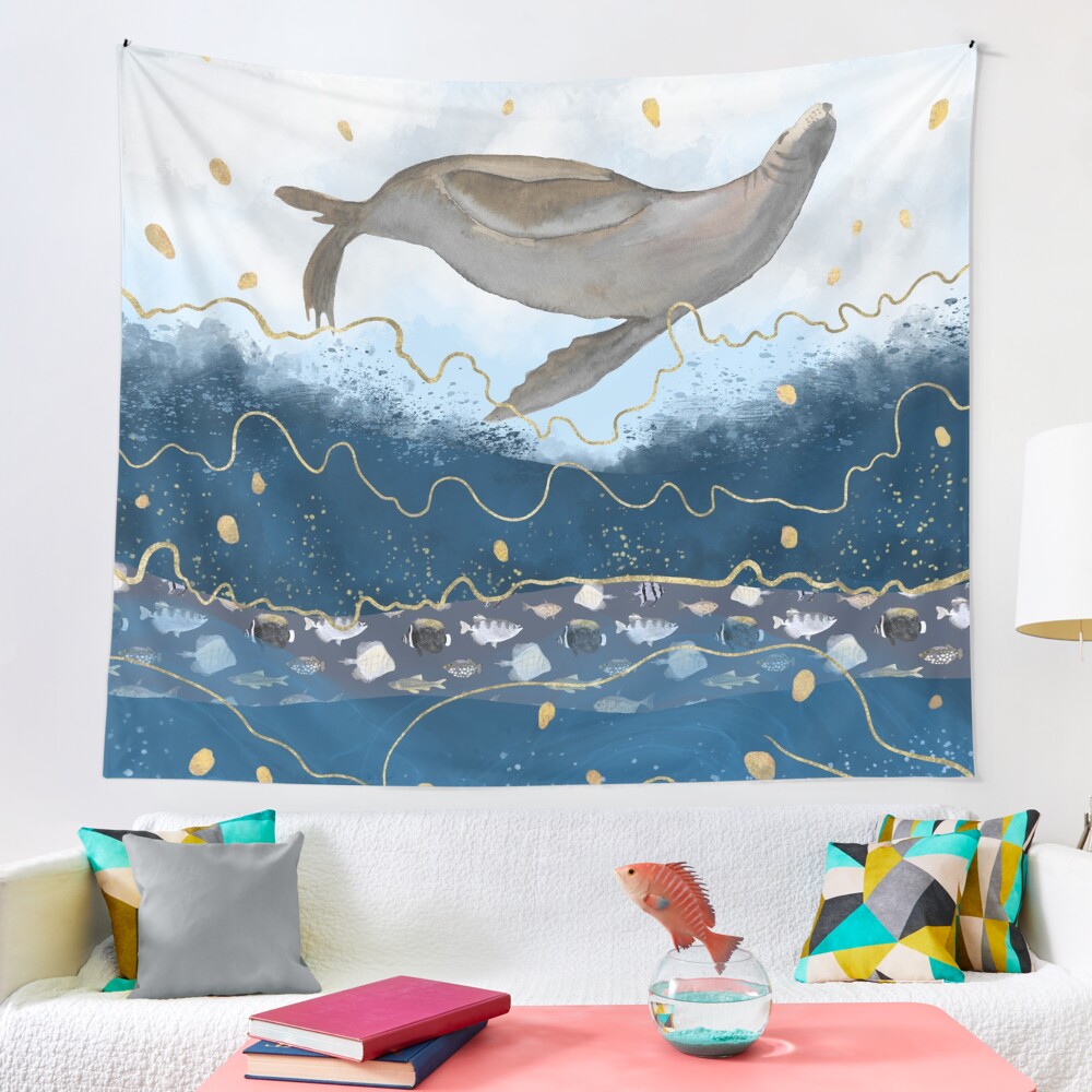 Flying Seal - Climate Change Surreal Awareness Tapestry