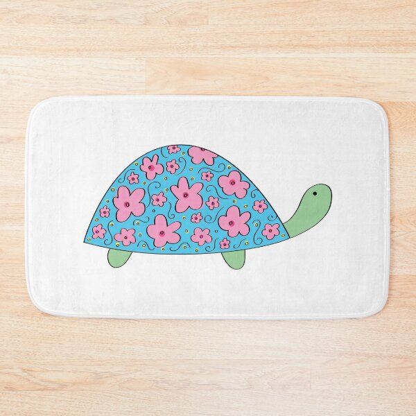 Item preview, Turtle with Flower Shell: Blue and Pink designed and sold by kookadesigns.