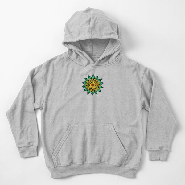 Sunflower Mandala Kids Pullover Hoodie