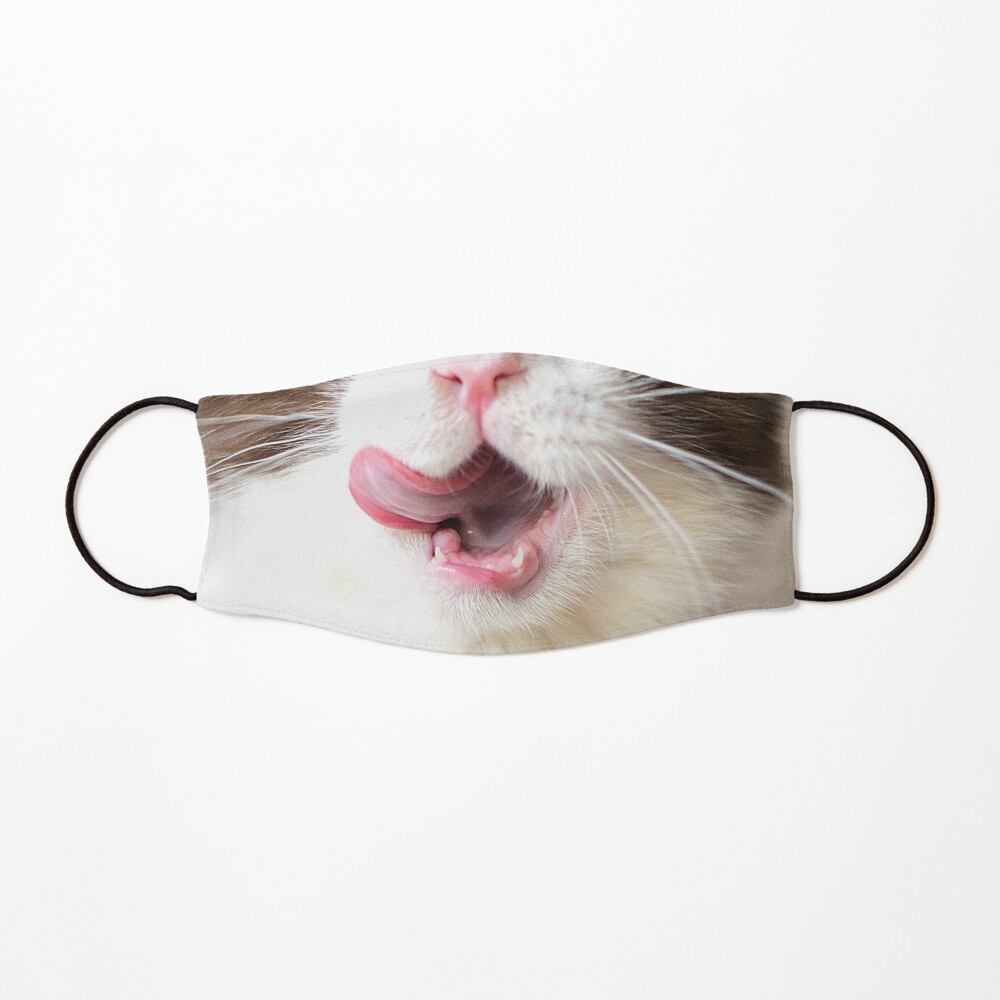 Cat with Tongue Face Mask