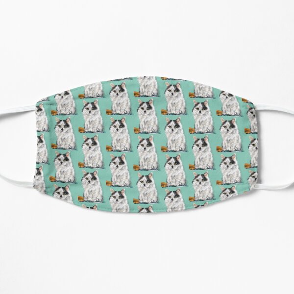 Black and White Cat Sitting Pretty Mask