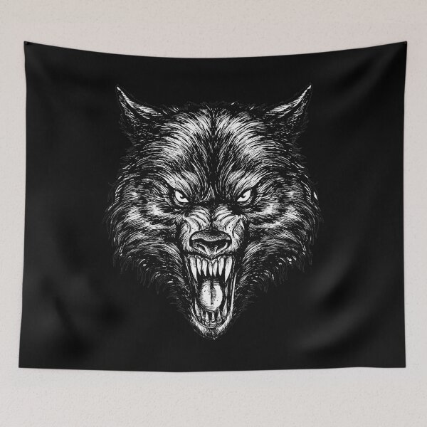 Item preview, Angry Wolf Face Wild Wolf Drawing designed and sold by EddieBalevo.