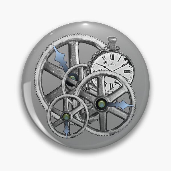 Item preview, Gears and Time in Silver and White designed and sold by Retro Art Factory.
