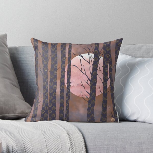 Pink Moonlight Throw Pillow