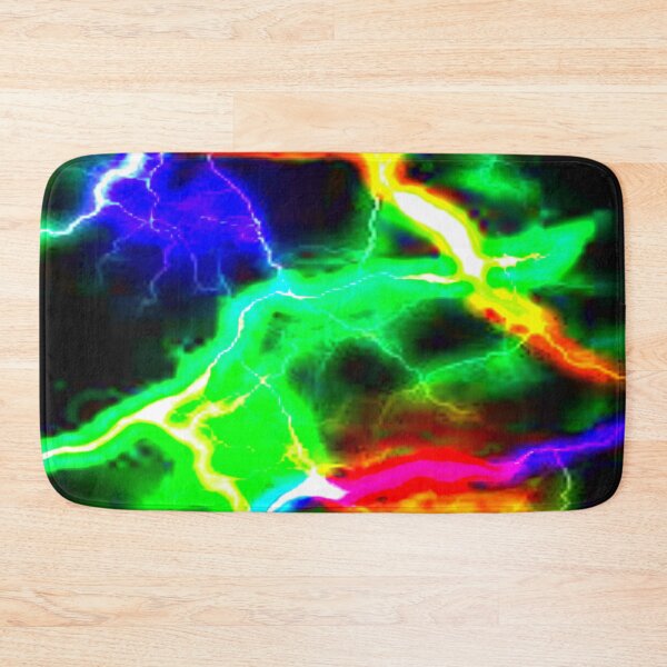 Item preview, Shocking Neon Green Blue Orange on Black designed and sold by mwagie.