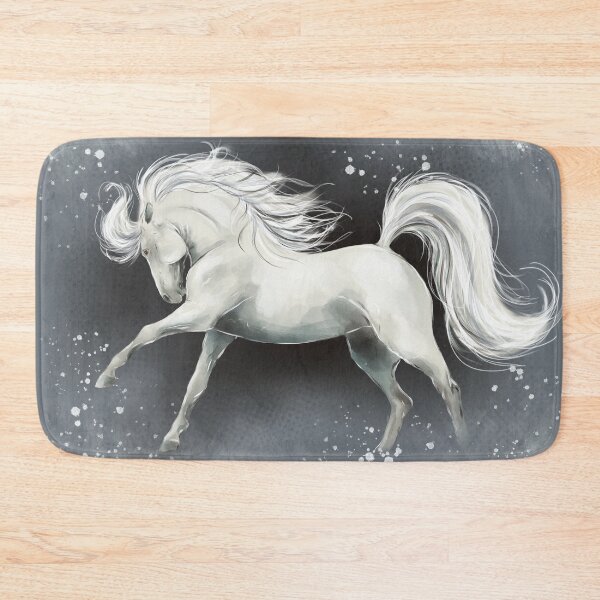 Item preview, White stallion horse painting  designed and sold by Whimsicolourart.