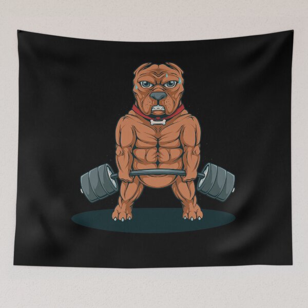 Item preview, Funny Squat Body Builder Bulldog Sport Training Muscle Dog Weight Lift Fitness Workout Gym Fanatic designed and sold by UniQueensShop.
