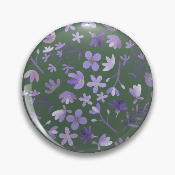 Item preview, Purple Watercolor Flowers on Green designed and sold by ToiledeLina.