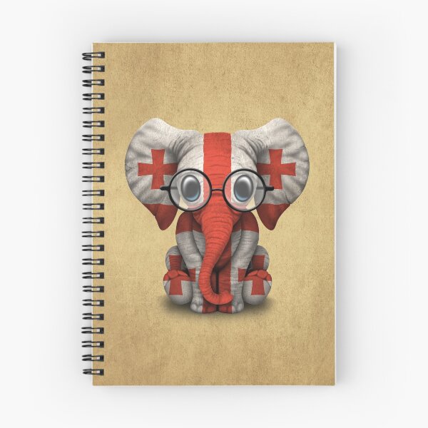Item preview, Baby Elephant with Glasses and Georgian Flag designed and sold by JeffBartels.