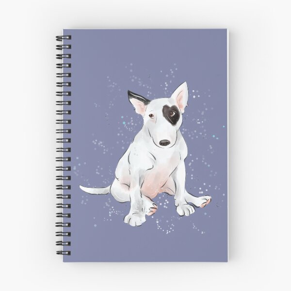Item preview, English bull Terrier with a heart shaped patch designed and sold by Whimsicolourart.