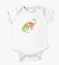 Brontosaurus in einer Strickjacke Baby Body Kurzarm