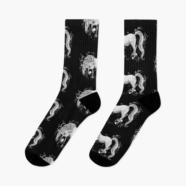 Item preview, Star dancer - white prancing horse - black background  designed and sold by Whimsicolourart.