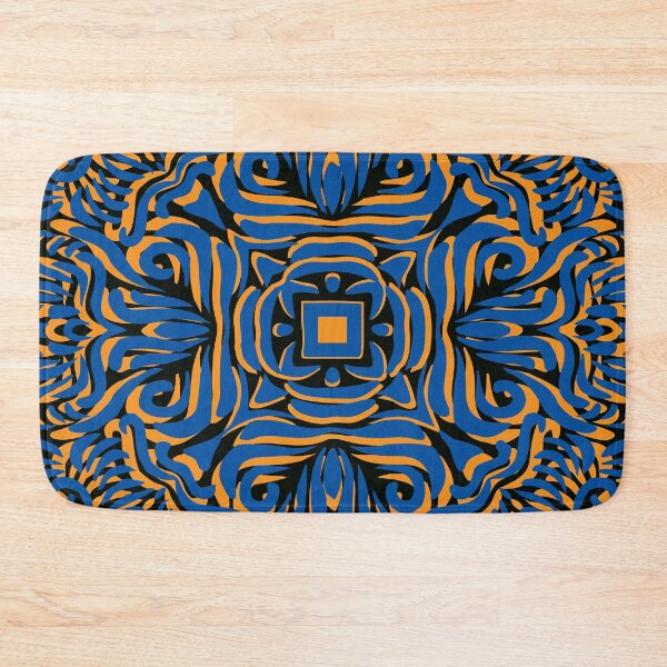 Item preview, Blue & Mustard Swirly Mandala designed and sold by Mia Harper Design.