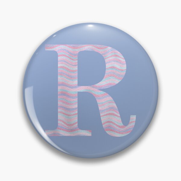 Item preview, Initial R Rose Quartz And Serenity Pink Blue Wavy Lines designed and sold by theartofvikki.