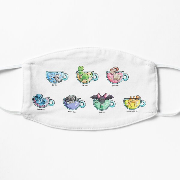 Kawaii Cute Tea Puns Collection Flat Mask
