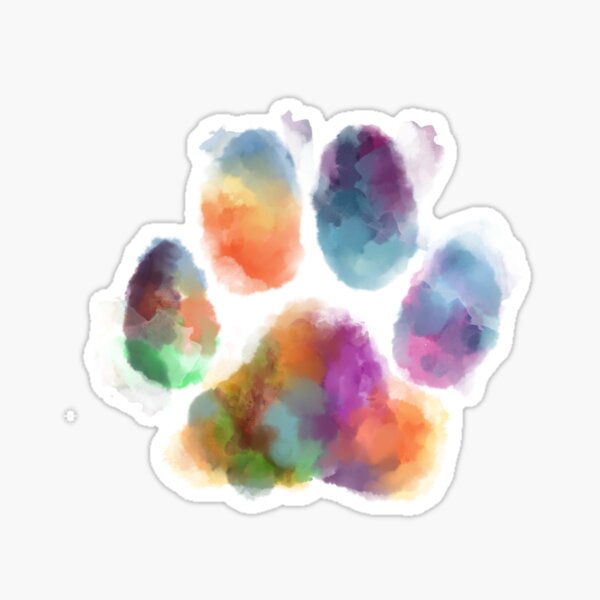Item preview, Colorful Dog Paw Print Pink Blue Abstract Animal Lover Gifts designed and sold by Collagedream.
