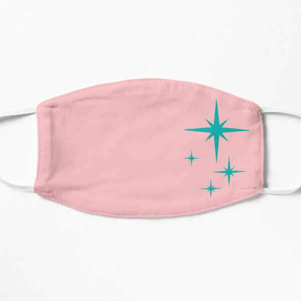 1950s Atomic Age Retro Starburst in Turquoise Blue and Bubblegum Pink Flat Mask
