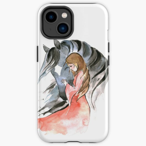 Girl and grey horse  iPhone Tough Case