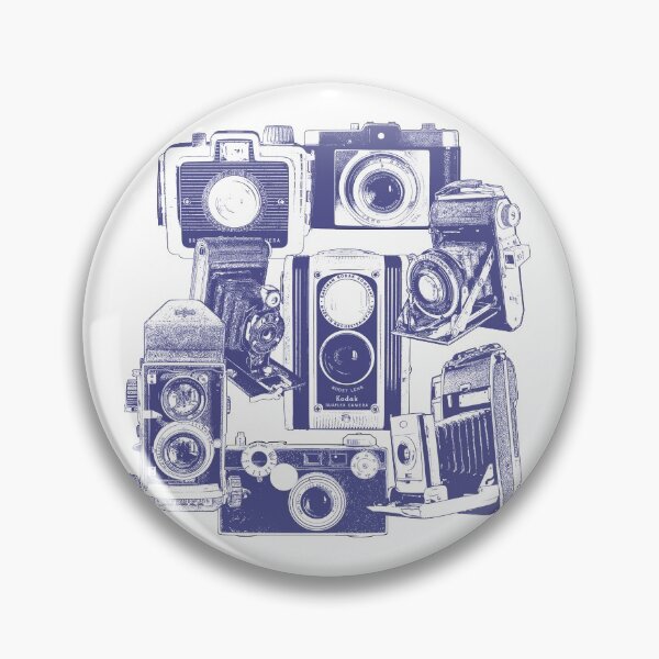 Item preview, Vintage Camera Collage in Blue designed and sold by Retro Art Factory.