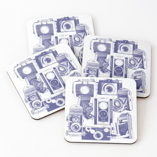 Item preview, Vintage Camera Collage in Blue designed and sold by Retro Art Factory.