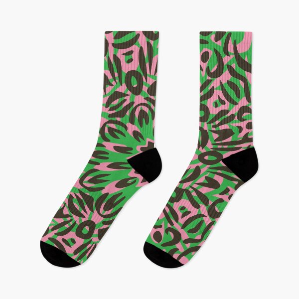 Item preview, Pink, Green & Black Flower Burst Mandala designed and sold by Mia Harper Design.