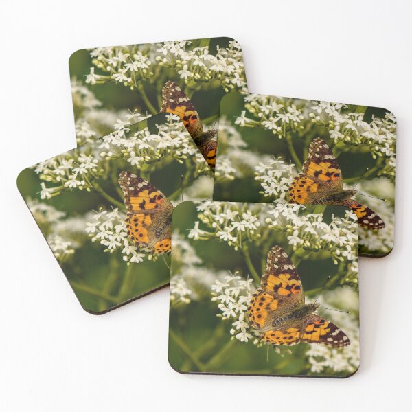 Item preview, Monarch on white flowers designed and sold by Angela Adams.