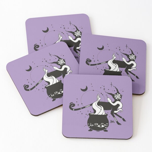Item preview, Black Cat Witch With Cauldron, Gothic Art designed and sold by cellsdividing.