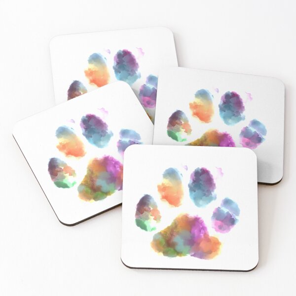 Item preview, Colorful Dog Paw Print Pink Blue Abstract Animal Lover Gifts designed and sold by Collagedream.