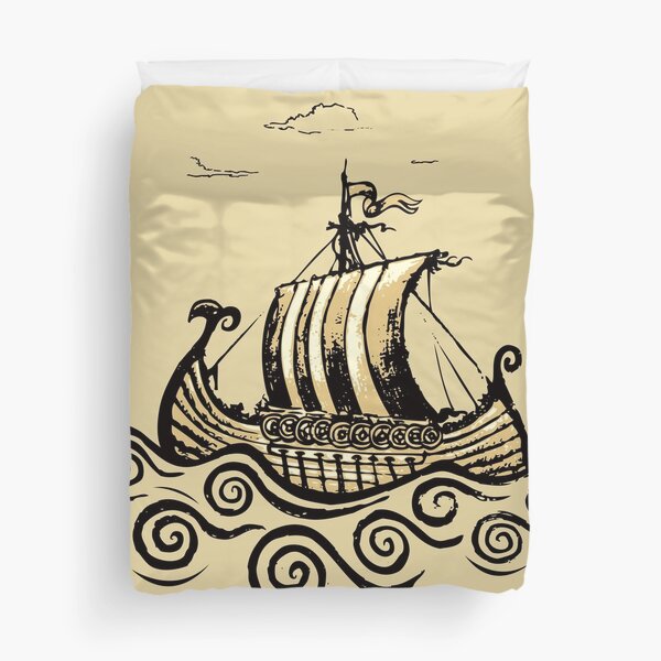 Viking ship Duvet Cover