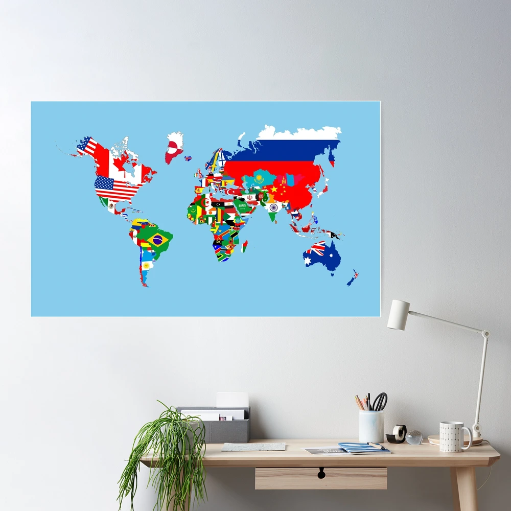 Map of the World with Flags