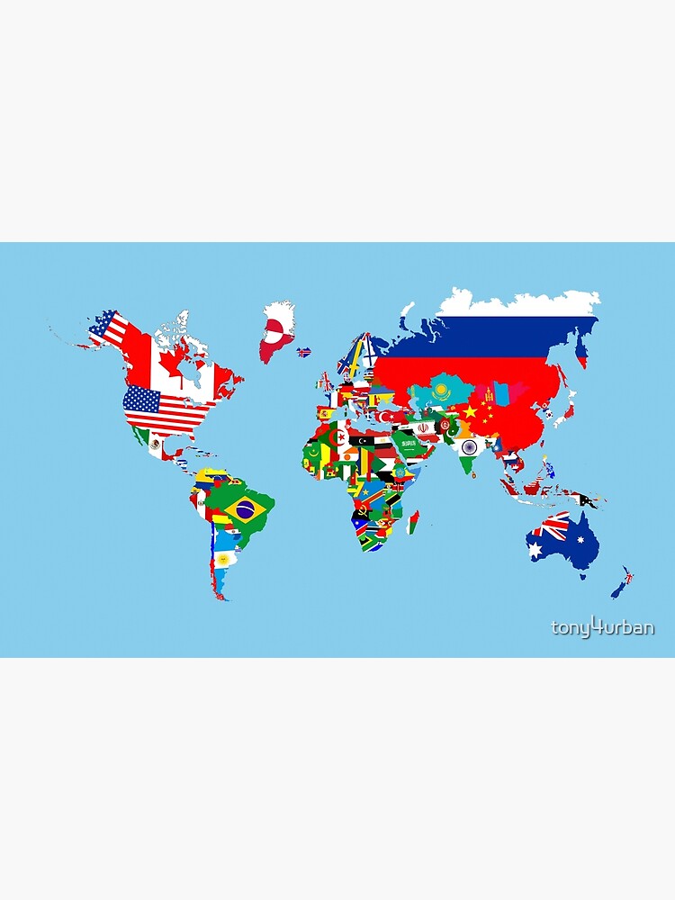 world flags map Canvas Print