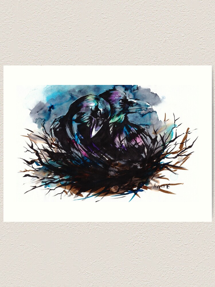 Alternate view of Two Ravens Art Print