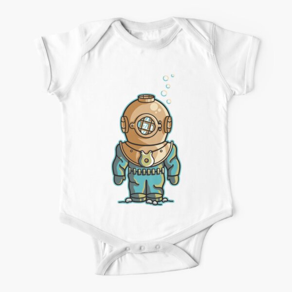 Cute Deep Sea Diver Short Sleeve Baby One-Piece
