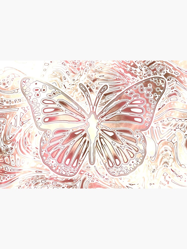 Monarch Butterfly Pattern Abstract Art Pastel Pink by RootSquare