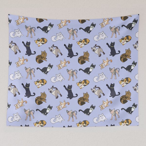 Item preview, Cat Pattern - Blue designed and sold by SnowWolpard.