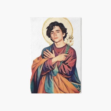 Timothee Chalamet Saint/God Sticker Art Board Print