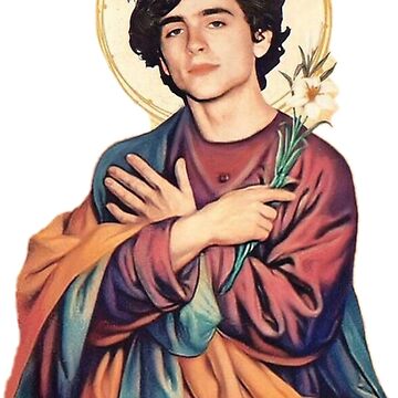 Artwork thumbnail, Timothee Chalamet Saint/God Sticker by ladybirddesigns
