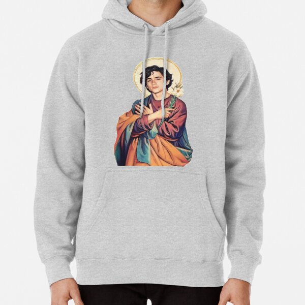 Timothee Chalamet Saint/God Sticker Pullover Hoodie
