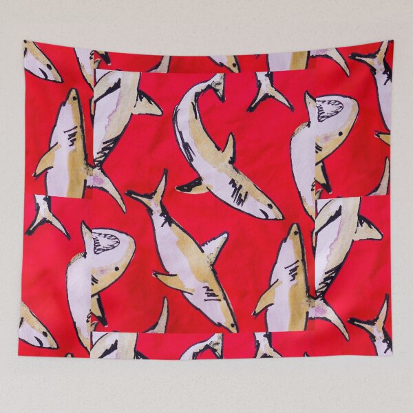 Item preview, SHARK - FACE MASK - RED designed and sold by Tropical Blood.