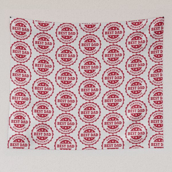 Aperçu de l'œuvre Meilleur papa certifié (étoiles) créée et vendue par Mad Monkey Shop.