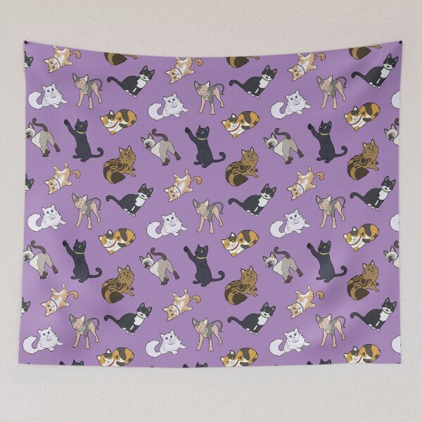 Item preview, Cat Pattern - Purple designed and sold by SnowWolpard.