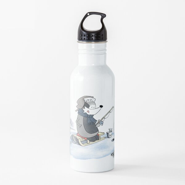 Ice Fishing Badger Water Bottle