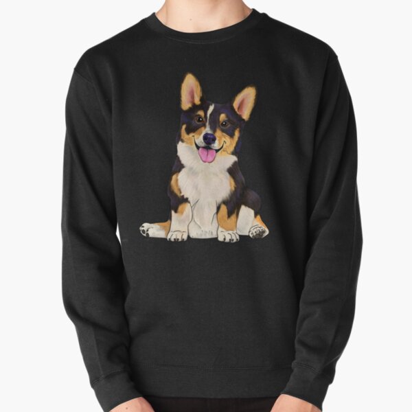 Cute sitting corgi tri color dog Pullover Sweatshirt