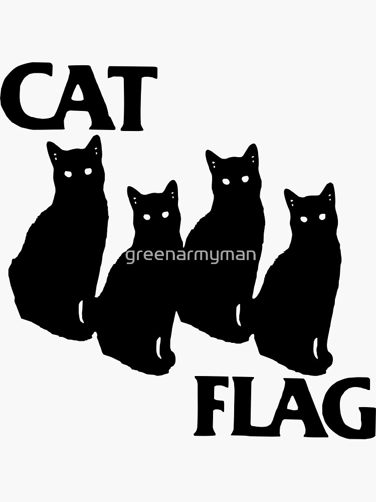 Thumbnail 3 of 3, Sticker, CatFlag designed and sold by greenarmyman.