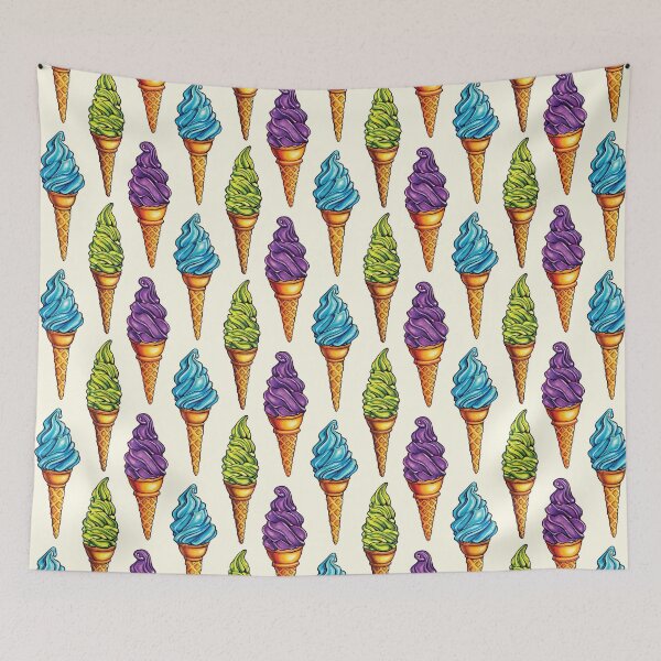 Item preview, Ice Cream Purple Blue Green Pattern designed and sold by Kelly  Gilleran.