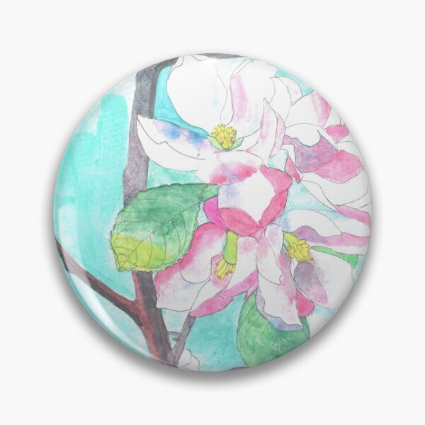 Item preview, Pink apple blossom with blue sky in watercolor designed and sold by esvb.