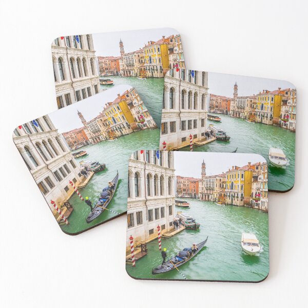 Item preview, Boats and water taxis sailing and docked on Grand Canal, Venice, Italy designed and sold by debbieannpowell.
