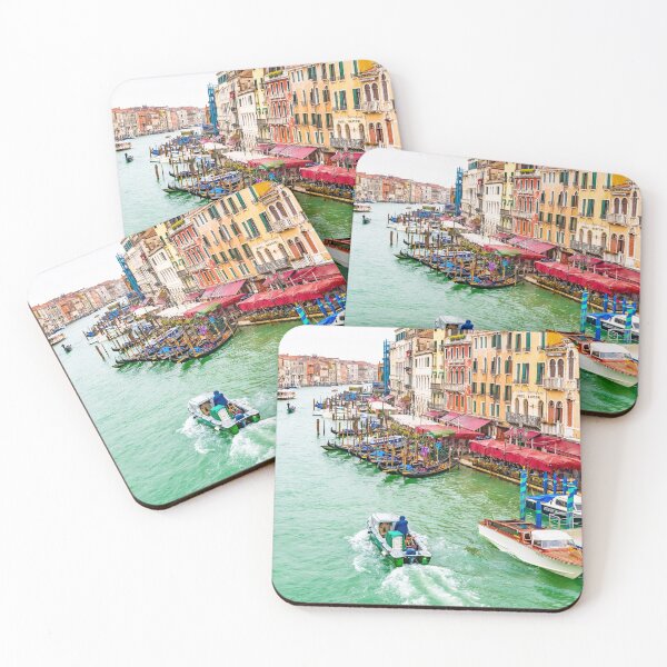 Item preview, Gondolas, boats, water taxis, vaporettos in Grand Canal waterway in Venice, Italy designed and sold by debbieannpowell.