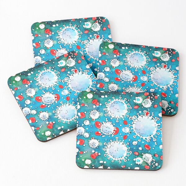 Item preview, Watercolor Corona Virus pattern designed and sold by Collagedream.